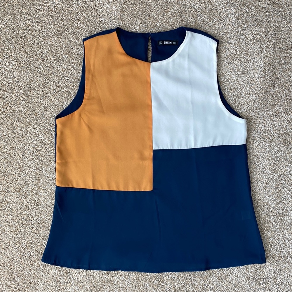 Shein Cut and Sew Keyhole Back Top Blouse